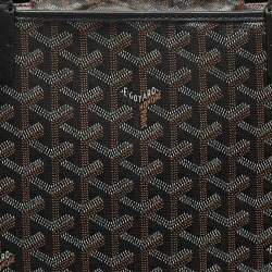 Pre Owned Goyard Black Goyardine Coated Canvas and Leather Artois MM Tote