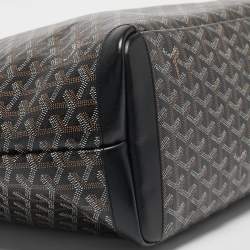 Pre Owned Goyard Black Goyardine Coated Canvas and Leather Artois MM Tote