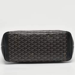 Pre Owned Goyard Black Goyardine Coated Canvas and Leather Artois MM Tote