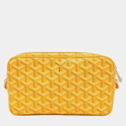 Pre Owned Goyard Yellow Canvas Shoulder Bag