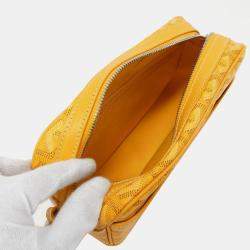 Pre Owned Goyard Yellow Canvas Shoulder Bag