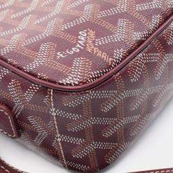 Goyard White Brown Bordeaux  Coated Canvas Leather Cap Vert Pm Shoulder Bag 