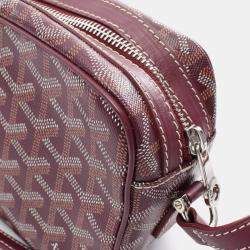 Goyard White Brown Bordeaux  Coated Canvas Leather Cap Vert Pm Shoulder Bag 