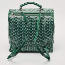 Goyard Green Goyardine Coated Canvas Saint Leger Backpack