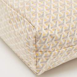 Pre Owned Goyard White/Yellow Goyardine Coated Canvas Saint Louis PM Tote