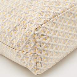 Pre Owned Goyard White/Yellow Goyardine Coated Canvas Saint Louis PM Tote