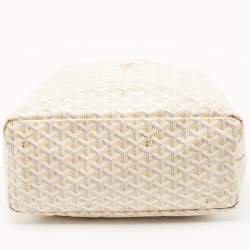 Pre Owned Goyard White/Yellow Goyardine Coated Canvas Saint Louis PM Tote