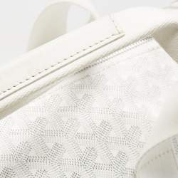 Goyard White Goyardine Coated Canvas and Mesh Voltigeur Pet Carrier Bag