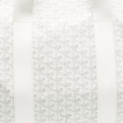 Goyard White Goyardine Coated Canvas and Mesh Voltigeur Pet Carrier Bag