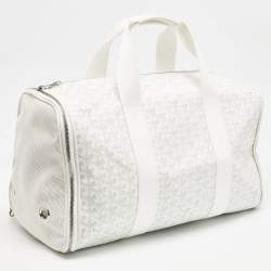 Goyard White Goyardine Coated Canvas and Mesh Voltigeur Pet Carrier Bag