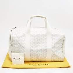 Goyard White Goyardine Coated Canvas and Mesh Voltigeur Pet Carrier Bag