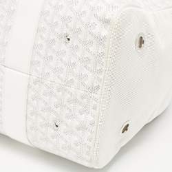 Goyard White Goyardine Coated Canvas and Mesh Voltigeur Pet Carrier Bag