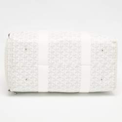 Goyard White Goyardine Coated Canvas and Mesh Voltigeur Pet Carrier Bag
