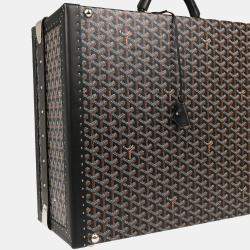 Goyard Black Leather Trunk Luggage Suitcase