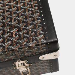 Goyard Black Leather Trunk Luggage Suitcase