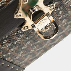 Goyard Black Leather Trunk Luggage Suitcase