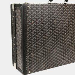 Goyard Black Leather Trunk Luggage Suitcase