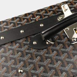 Goyard Black Leather Trunk Luggage Suitcase