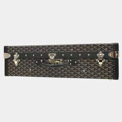 Goyard Black Leather Trunk Luggage Suitcase