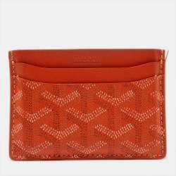 Goyard Orange Goyardine Coated Canvas and Leather Saint Sulpice Card Holder