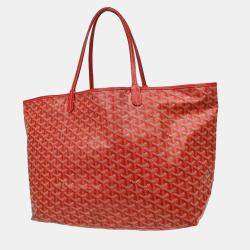 Goyard Red PVC, Leather Saint Louis GM Tote Bag