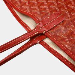 Goyard Red PVC, Leather Saint Louis GM Tote Bag
