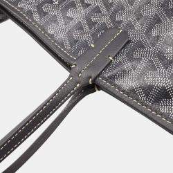 Goyard Gray PVC, Leather Saint Louis PM Tote Bag