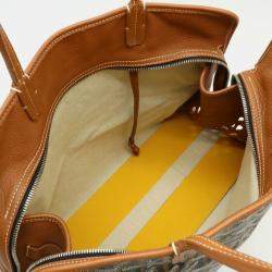 Goyard Black, Brown, White PVC and Leather Hardy PM Tote Bag