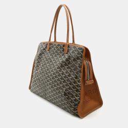 Goyard Black, Brown, White PVC and Leather Hardy PM Tote Bag