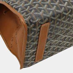 Goyard Black, Brown, White PVC and Leather Hardy PM Tote Bag