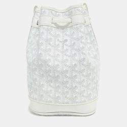 Goyard White Goyardine Petit Flot PM Bucket Bag 