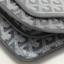 Pre Owned Goyard Grey Coated Canvas Plumet Pouch