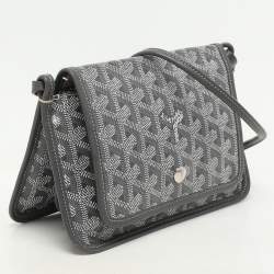 Pre Owned Goyard Grey Coated Canvas Plumet Pouch