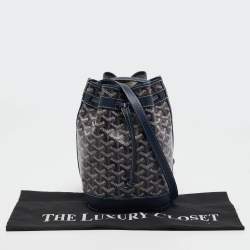 Goyard Navy Blue Goyardine Coated Canvas and Leather Petit Flot Bucket Bag