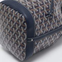 Goyard Navy Blue Goyardine Coated Canvas and Leather Petit Flot Bucket Bag