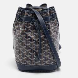 Goyard Navy Blue Goyardine Coated Canvas and Leather Petit Flot Bucket Bag