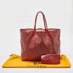 Pre Owned Goyard Red Goyardine Coated Canvas and Leather Saint Louis GM Tote