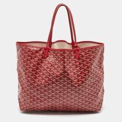 Pre Owned Goyard Red Goyardine Coated Canvas and Leather Saint Louis GM Tote