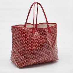 Pre Owned Goyard Red Goyardine Coated Canvas and Leather Saint Louis GM Tote