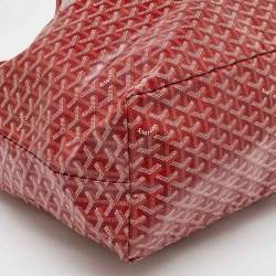 Pre Owned Goyard Red Goyardine Coated Canvas and Leather Saint Louis GM Tote