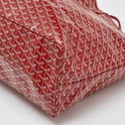 Pre Owned Goyard Red Goyardine Coated Canvas and Leather Saint Louis GM Tote