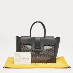 Goyard Black Goyardine Coated Canvas and Leather Saigon Tote