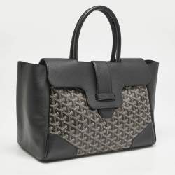 Goyard Black Goyardine Coated Canvas and Leather Saigon Tote
