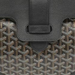 Goyard Black Goyardine Coated Canvas and Leather Saigon Tote