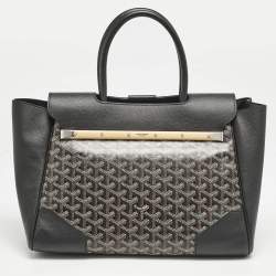 Goyard Black Goyardine Coated Canvas and Leather Saigon Tote