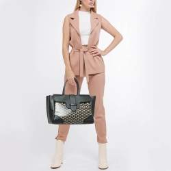 Goyard Black Goyardine Coated Canvas and Leather Saigon Tote