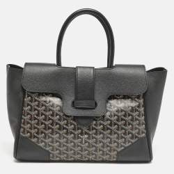 Goyard Black Goyardine Coated Canvas and Leather Saigon Tote