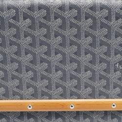 Pre Owned Goyard Grey Goyardine Coated Canvas Monte Carlo Bois Clutch