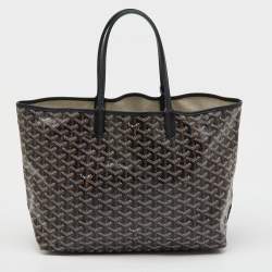 Goyard Black Goyardine Coated Canvas and Leather Saint Louis PM Tote