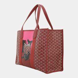 Goyard Red Coated Canvas Villette MM Tote Bag